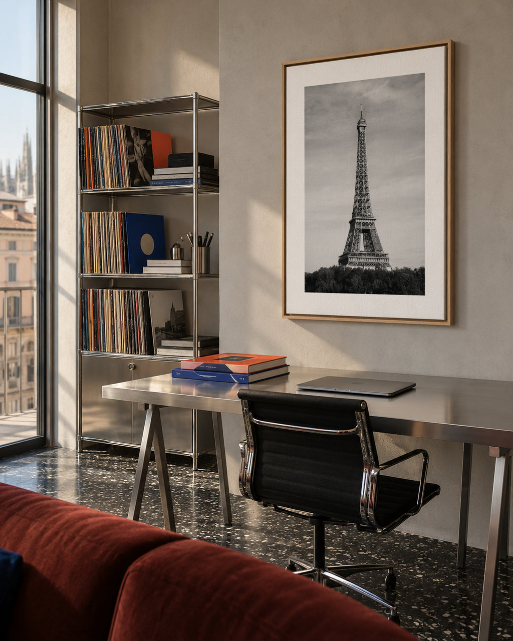 Eiffel Tower II - Framed canvas in an interior