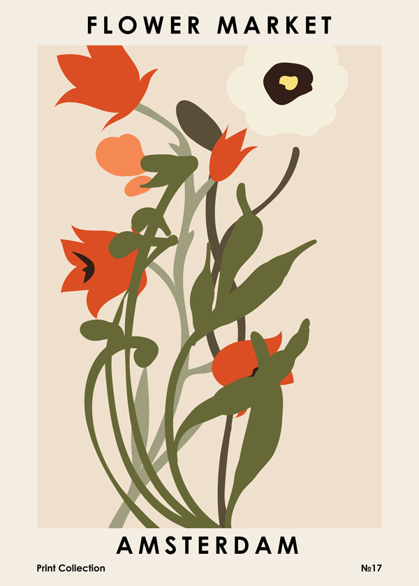 Plakat botaniczny Flower Market Amsterdam bukiet