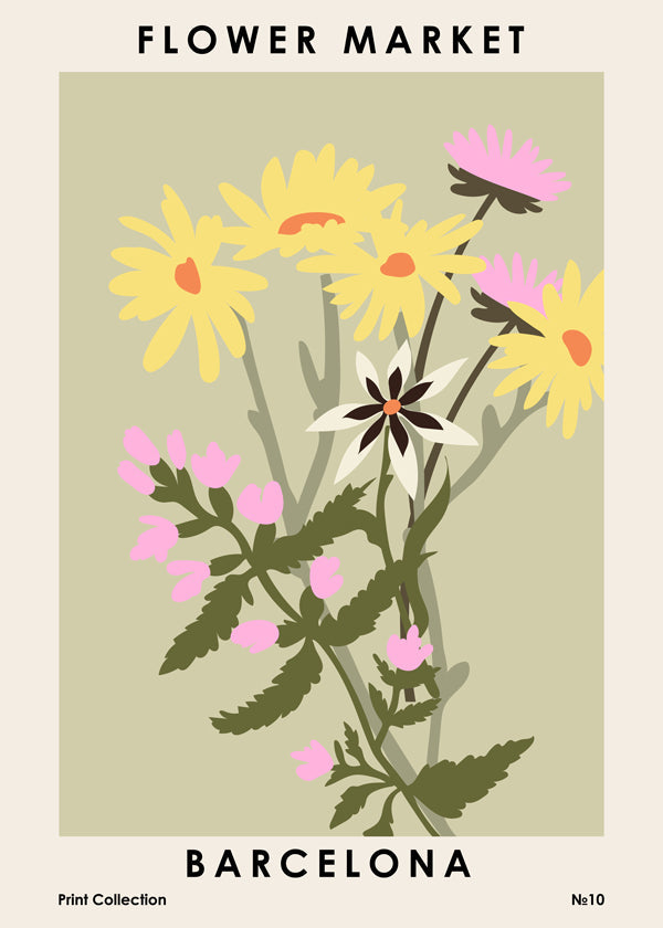 Plakat botaniczny Flower Market Barcelona