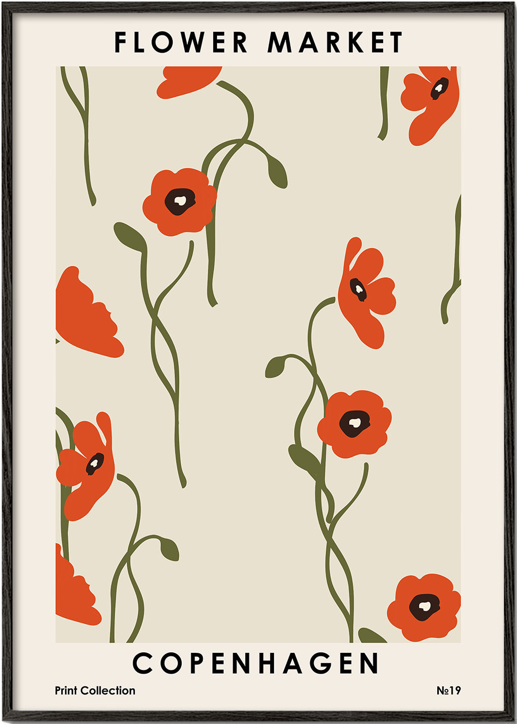 Plakat botaniczny: maki z Kopenhagi