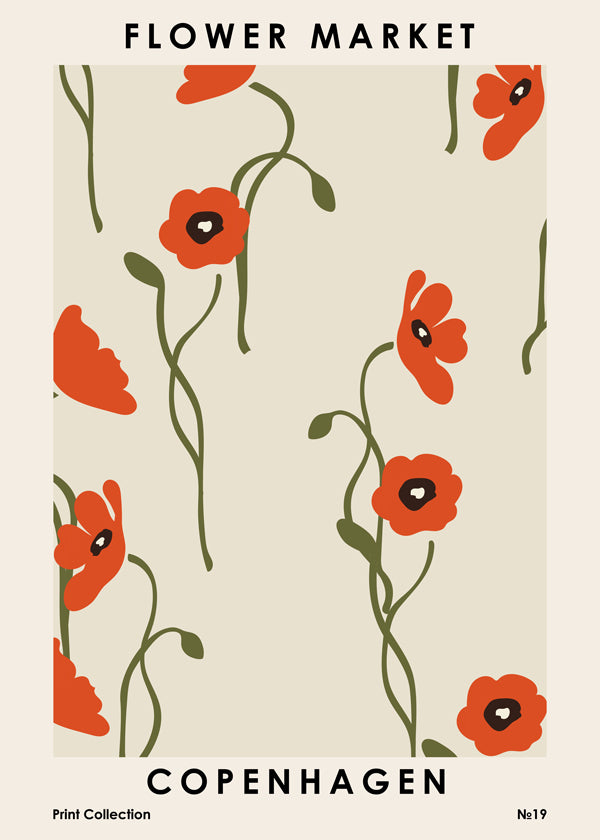 Plakat botaniczny: maki z Kopenhagi