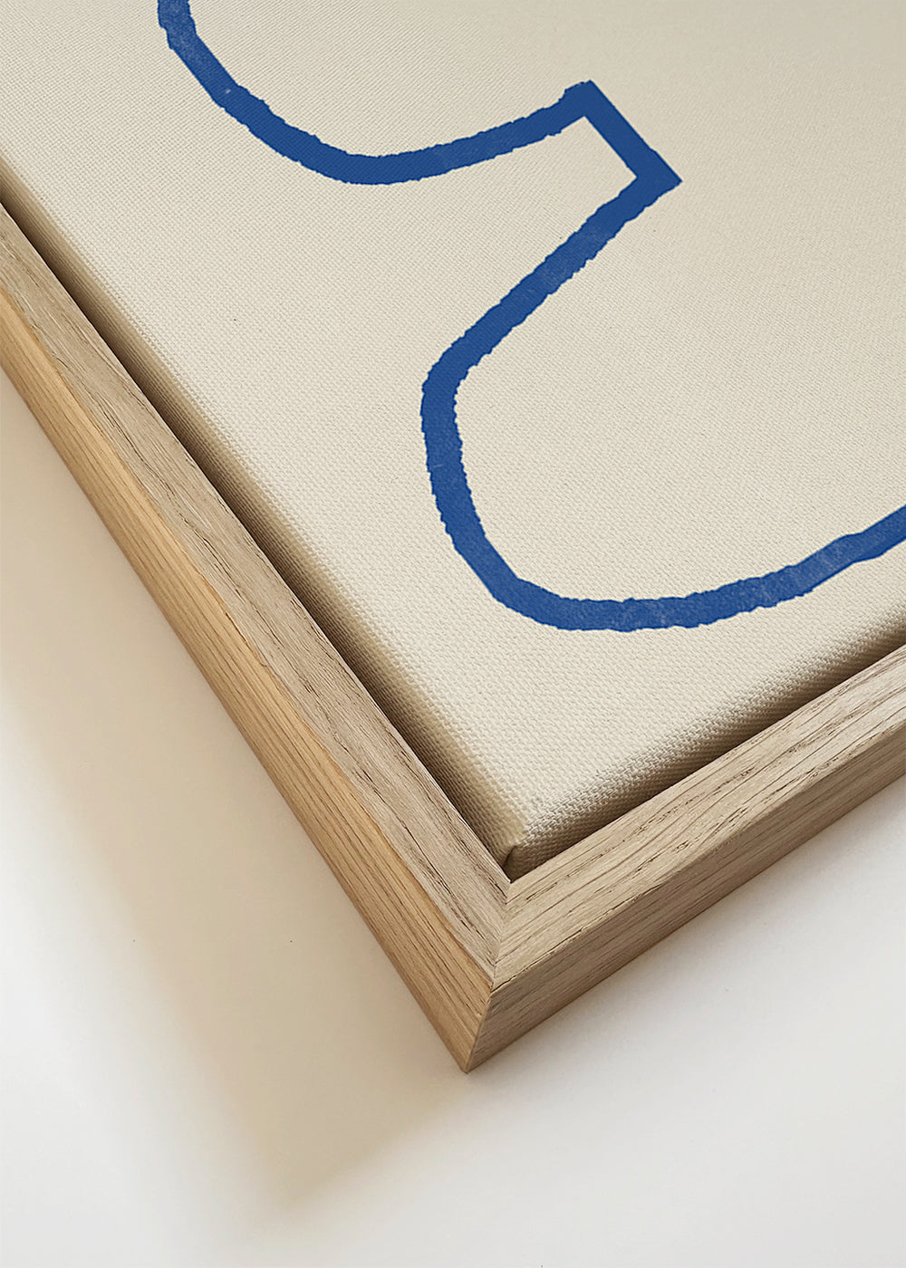 Minimalistyczna grafika z niebieskim konturem