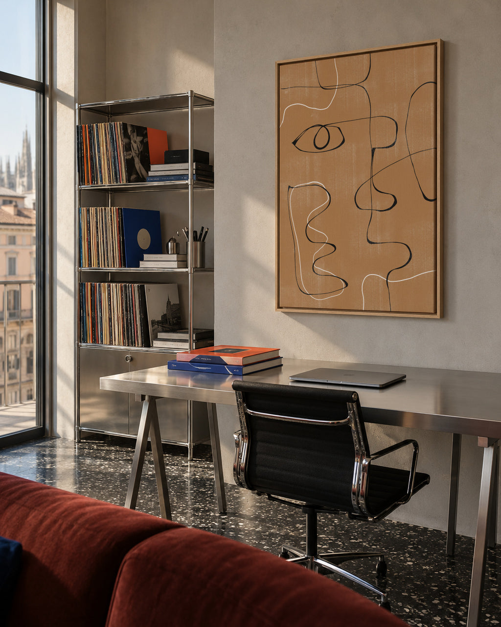 Abstract Face No3. - Framed canvas in an interior