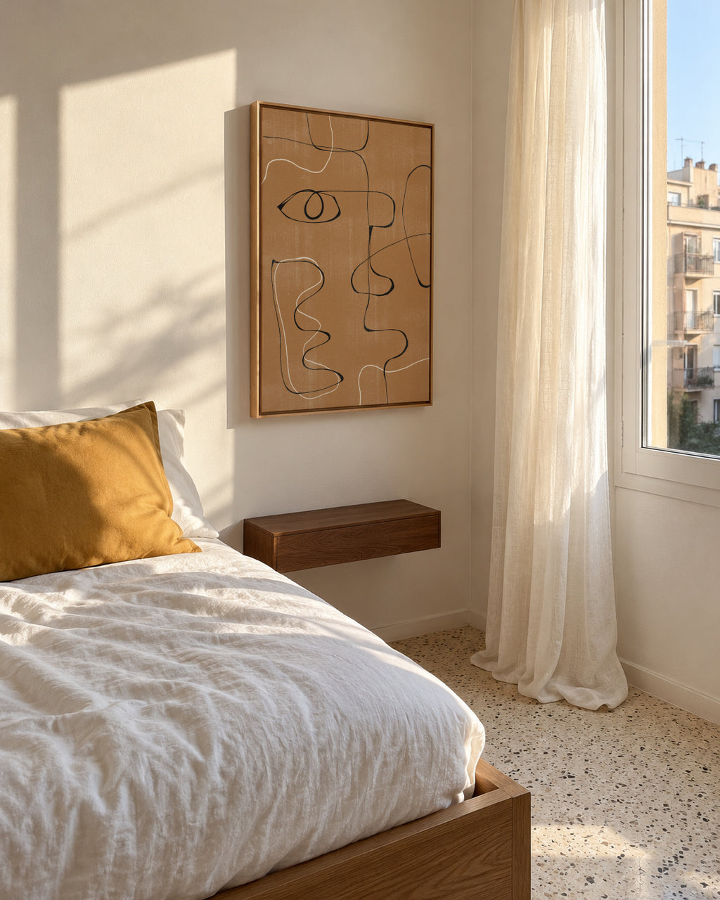 Abstract Face No3. - Framed canvas in an interior