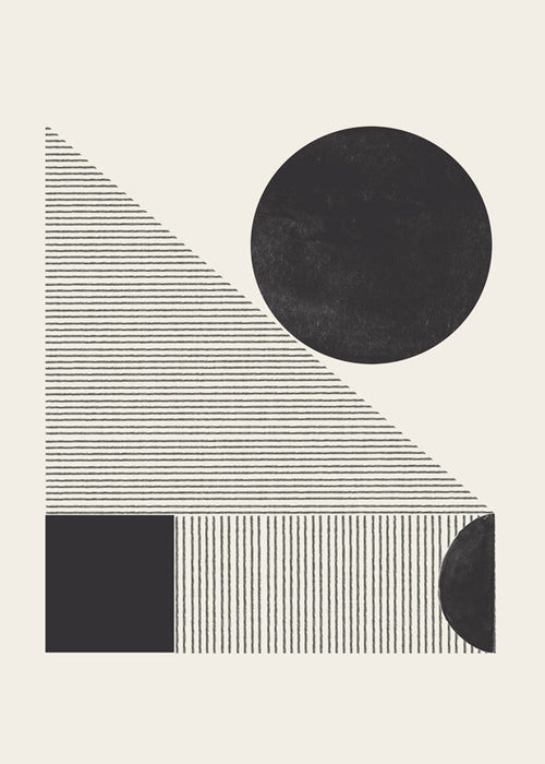 Plakat geometryczny z teksturowanym kołem