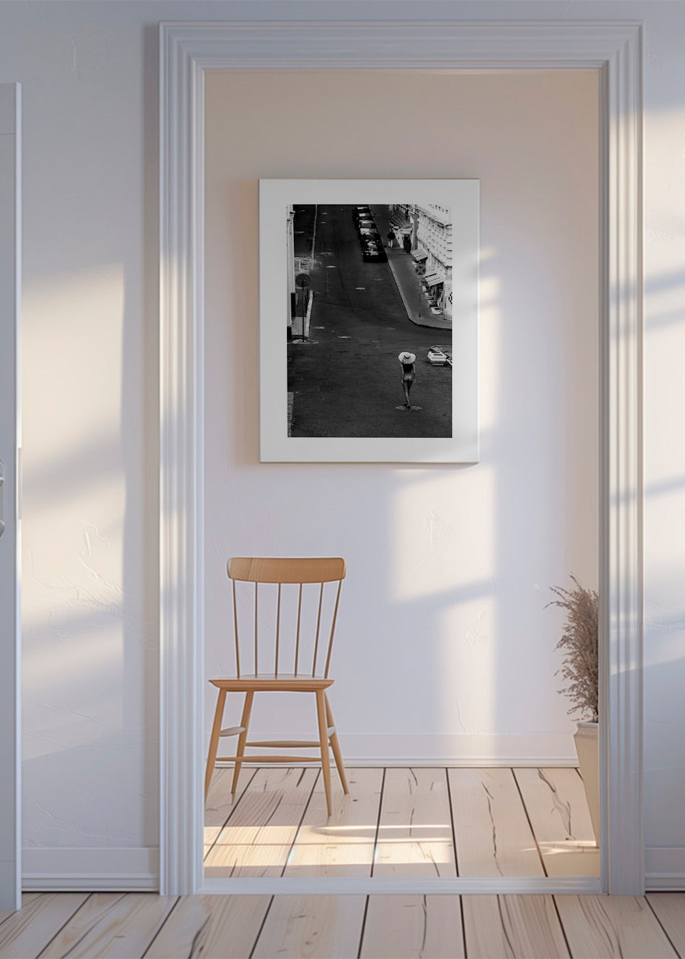 Fotografia uliczna z samotną postacią