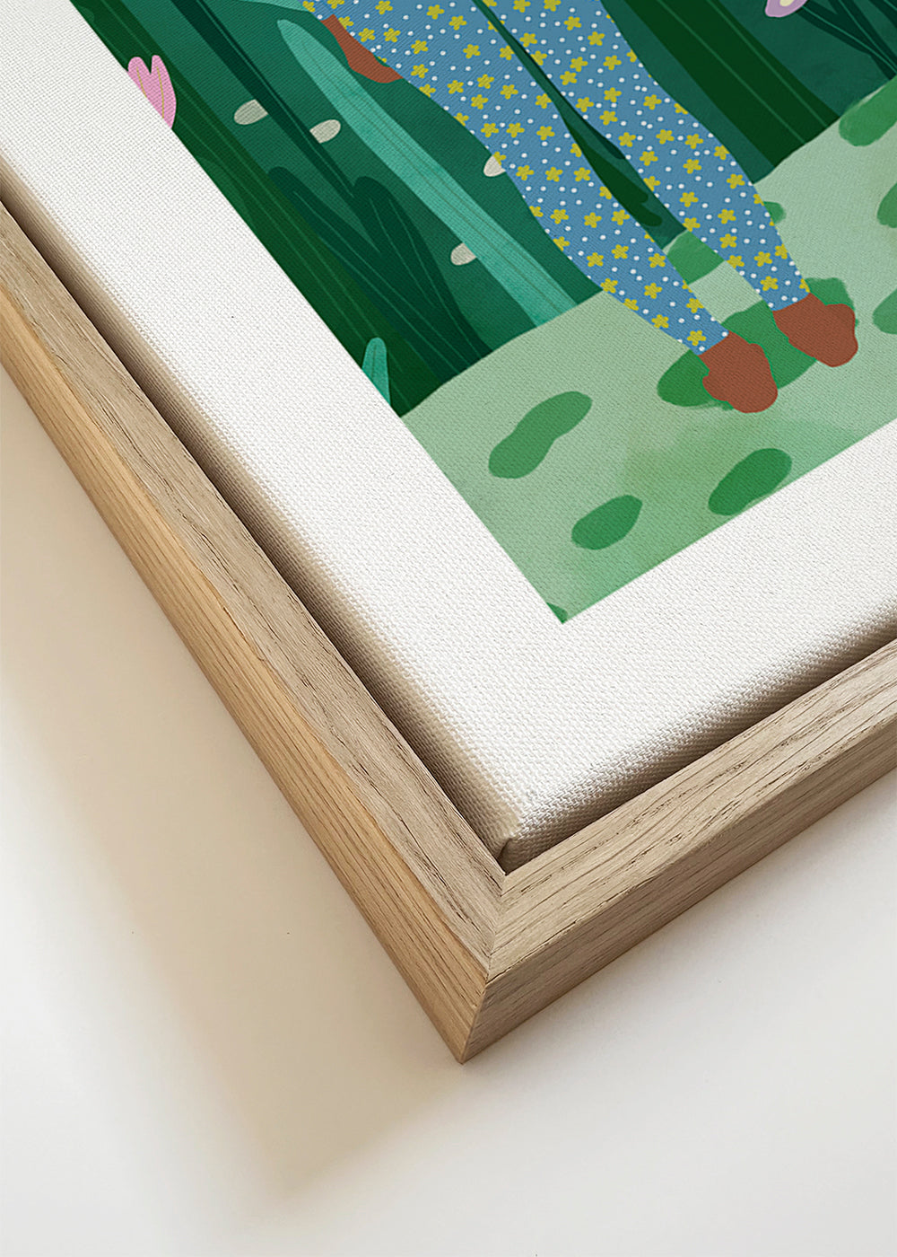 Plakat botaniczny z dwiema postaciami w kapeluszach