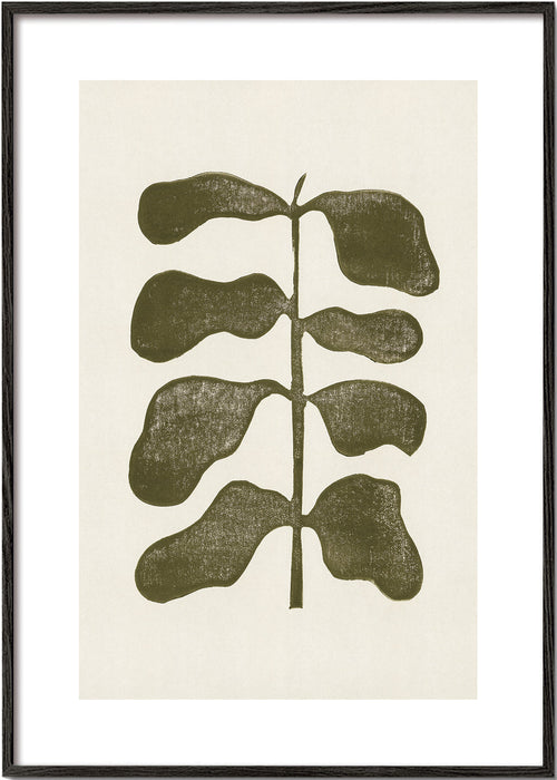 Plakat botaniczny zielone liście