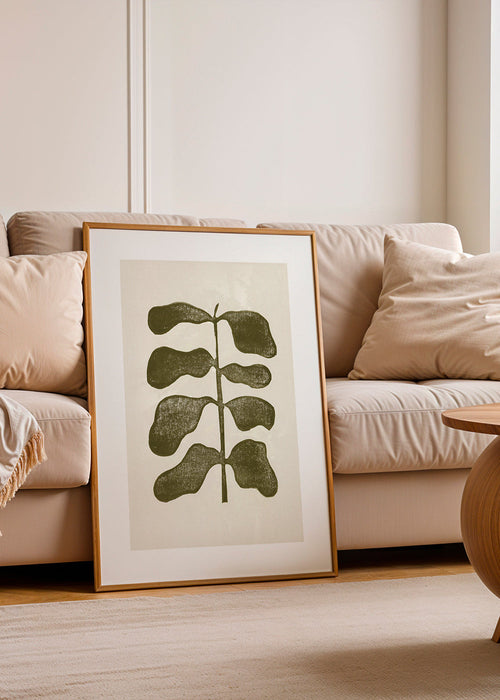 Plakat botaniczny zielone liście