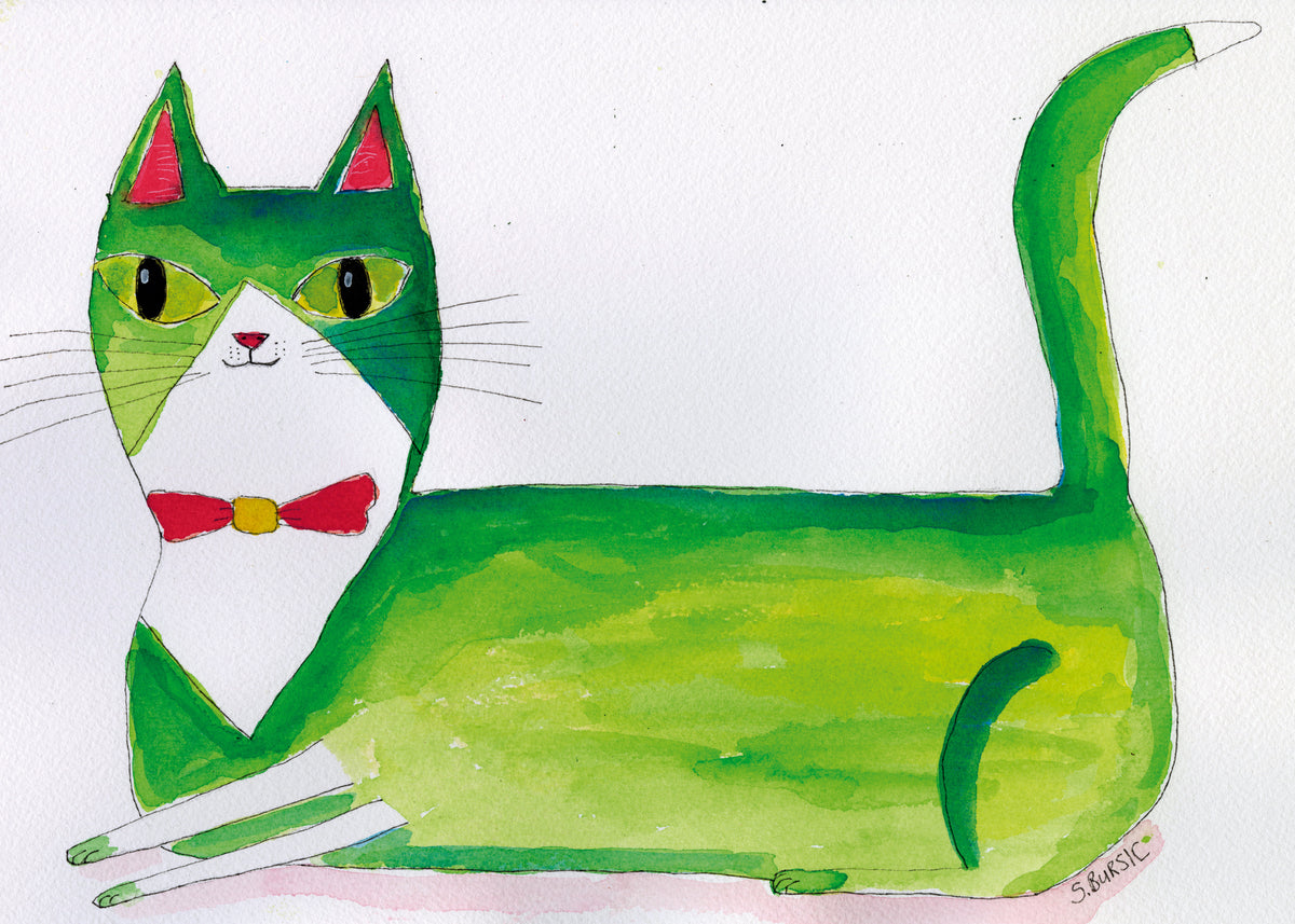 The green cat - Unframed art print