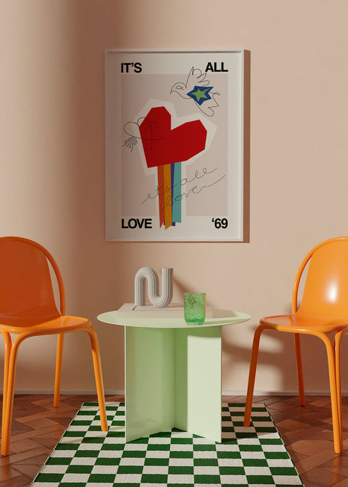 Ilustracja serce vintage 69