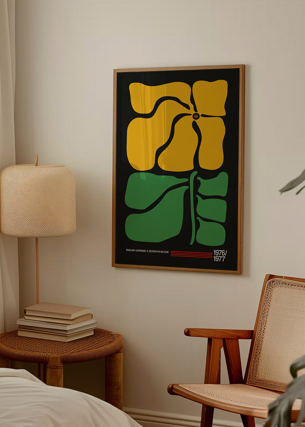 Plakat botaniczny z żółtym kwiatem