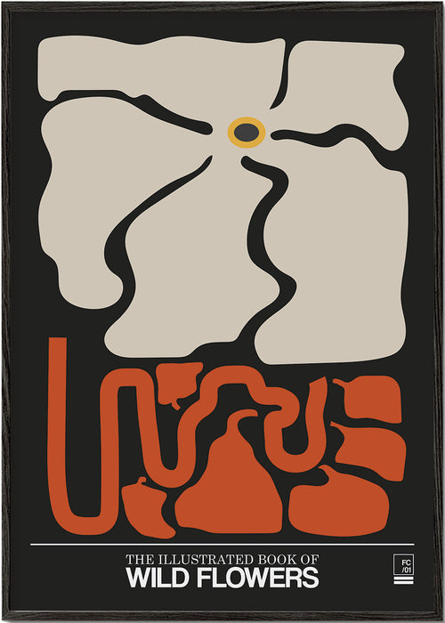 Botaniczny plakat stylizowane kwiaty