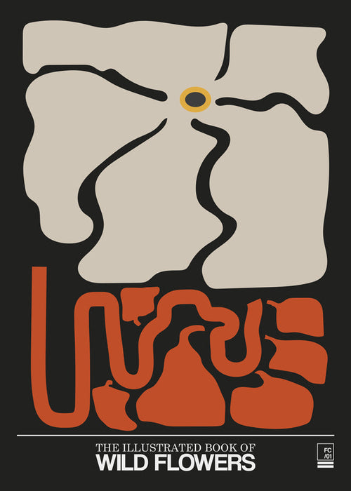 Botaniczny plakat stylizowane kwiaty