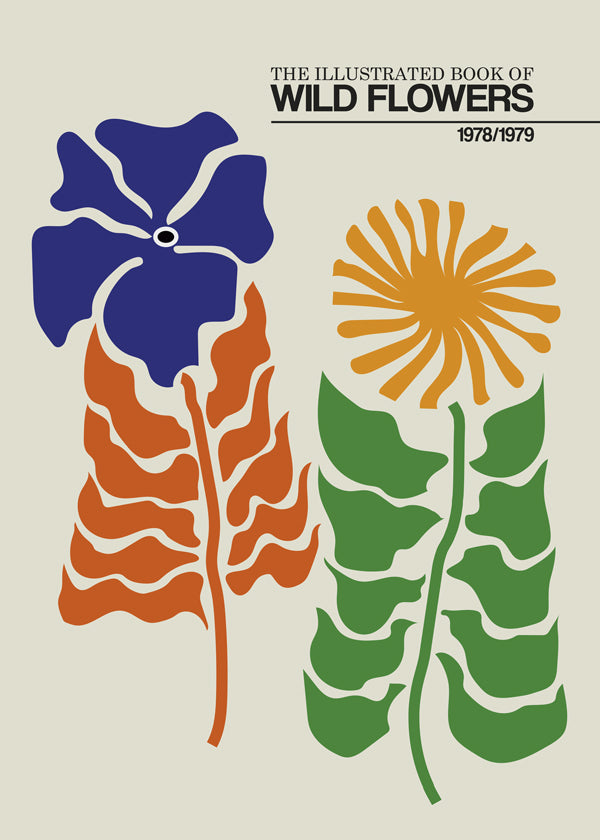 Plakat botaniczny: Dziko rosnące kwiaty grafika