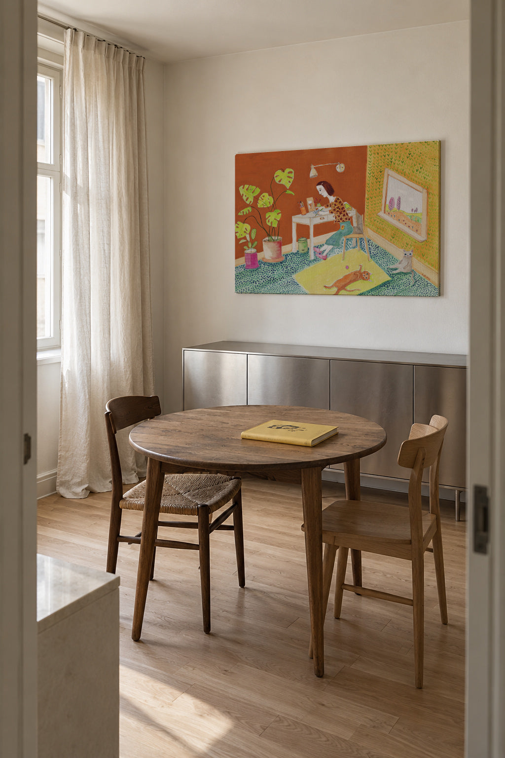Life with Cats - Unframed canvas in an interior