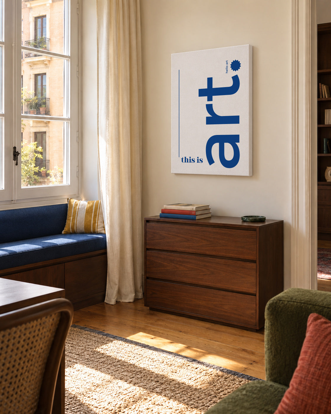 This is Art (hello art) - Unframed canvas in an interior
