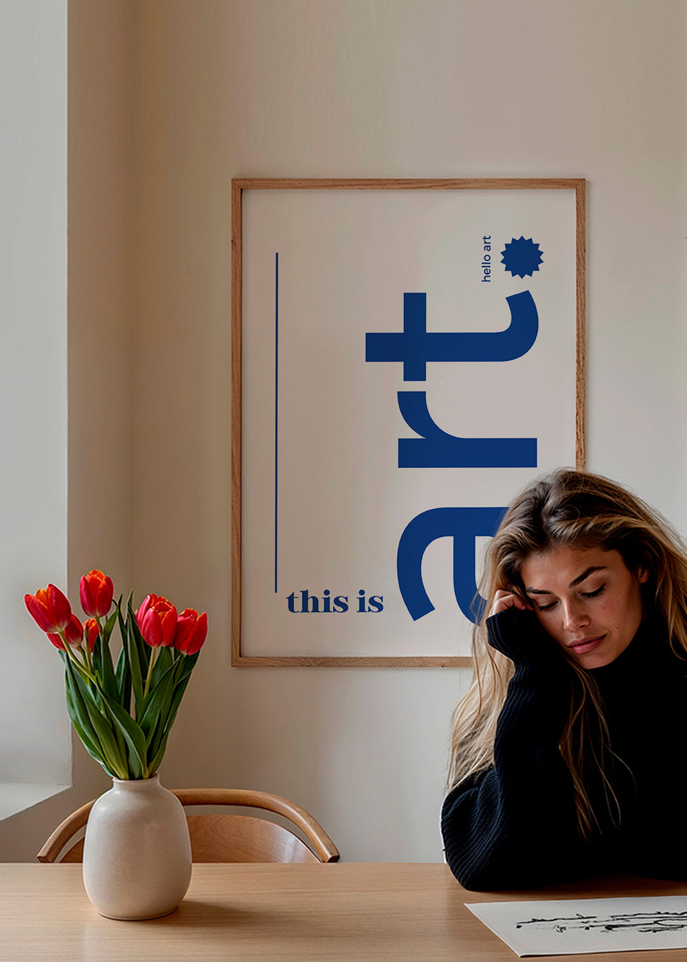Ilustracja typograficzna niebieska minimalna