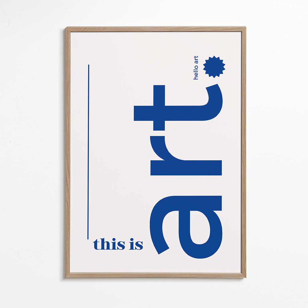Ilustracja typograficzna niebieska minimalna