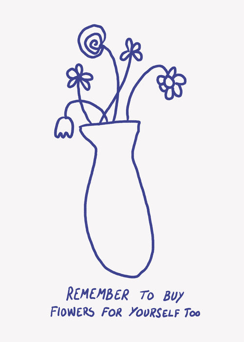 Plakat botaniczny: wazon, szkic i ręcznie napisane przypomnienie