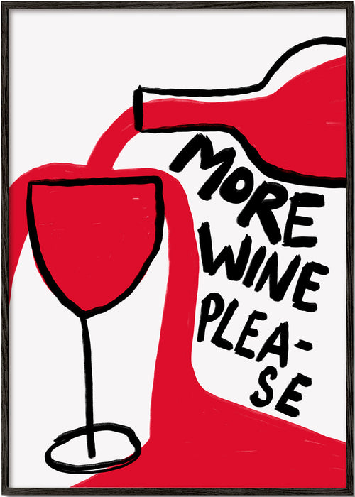 Sztuka do kuchni More Wine Please ilustracja graficzna