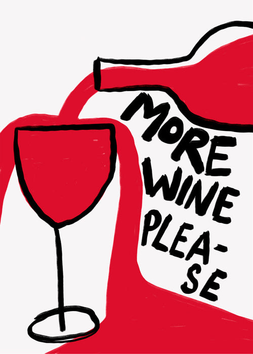 Sztuka do kuchni More Wine Please ilustracja graficzna