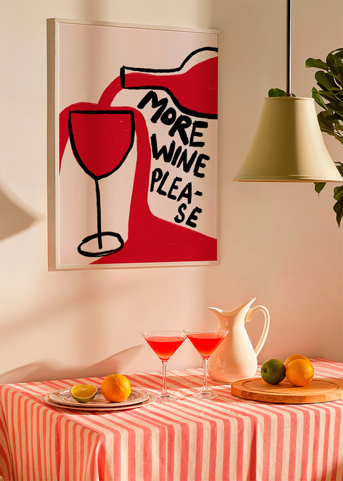 Sztuka do kuchni More Wine Please ilustracja graficzna