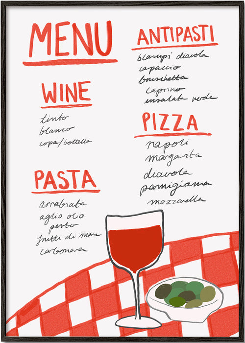 Sztuka do kuchni ilustrowane włoskie menu