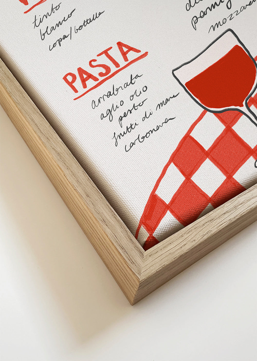 Sztuka do kuchni ilustrowane włoskie menu