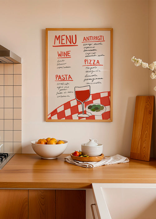 Sztuka do kuchni ilustrowane włoskie menu