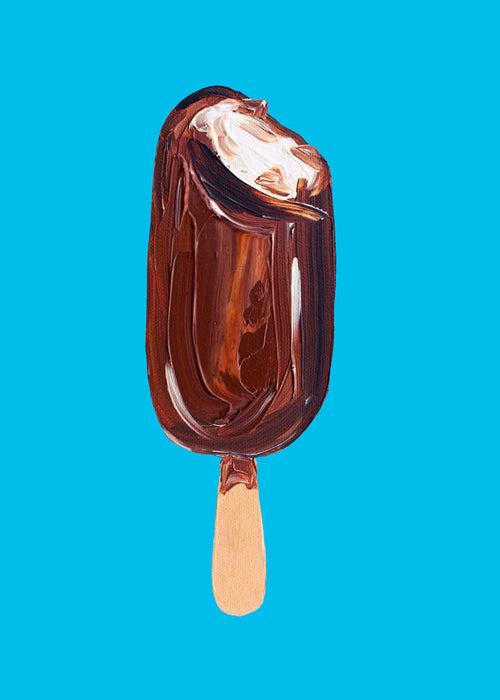 Sztuka do kuchni: Magnum lody na niebieskim tle