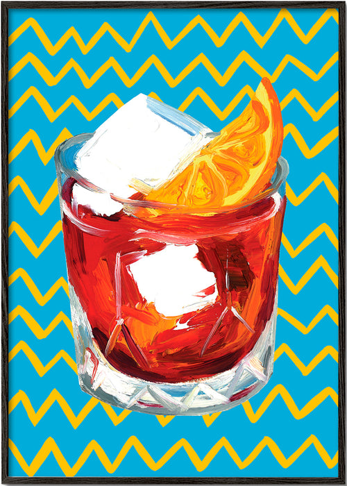 Sztuka do kuchni Ilustracja Negroni w szkle
