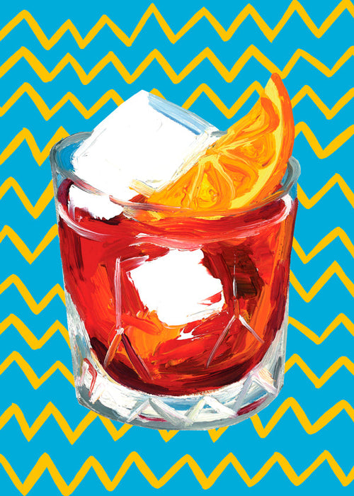 Sztuka do kuchni Ilustracja Negroni w szkle