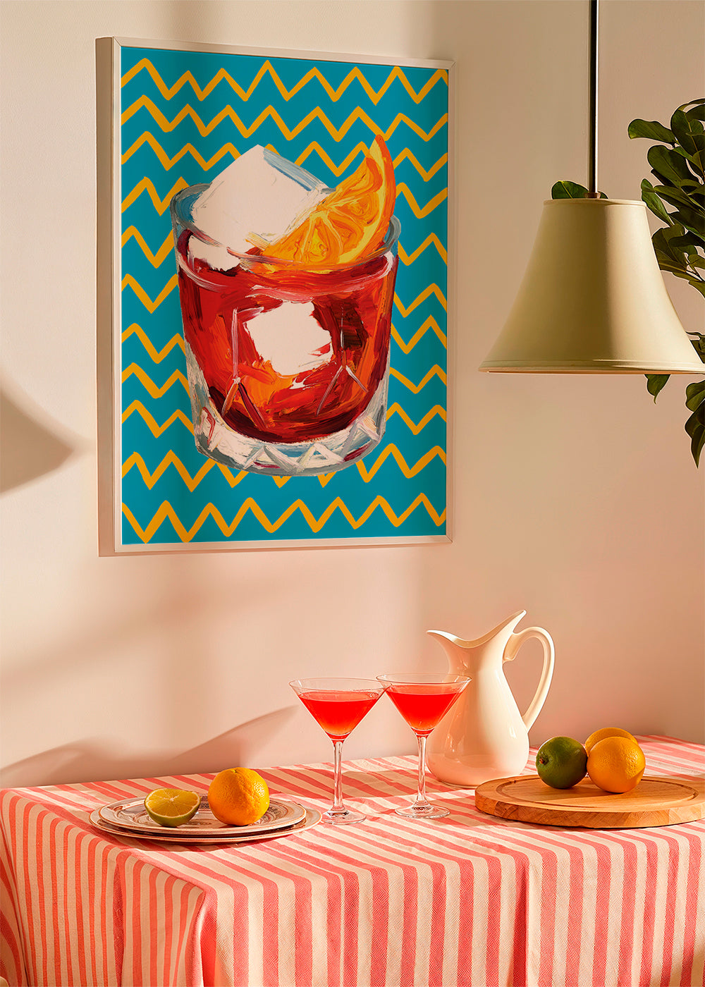 Sztuka do kuchni Ilustracja Negroni w szkle