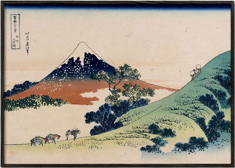 Obraz krajobrazowy Japonia z górą Fuji w stylu ukiyo-e