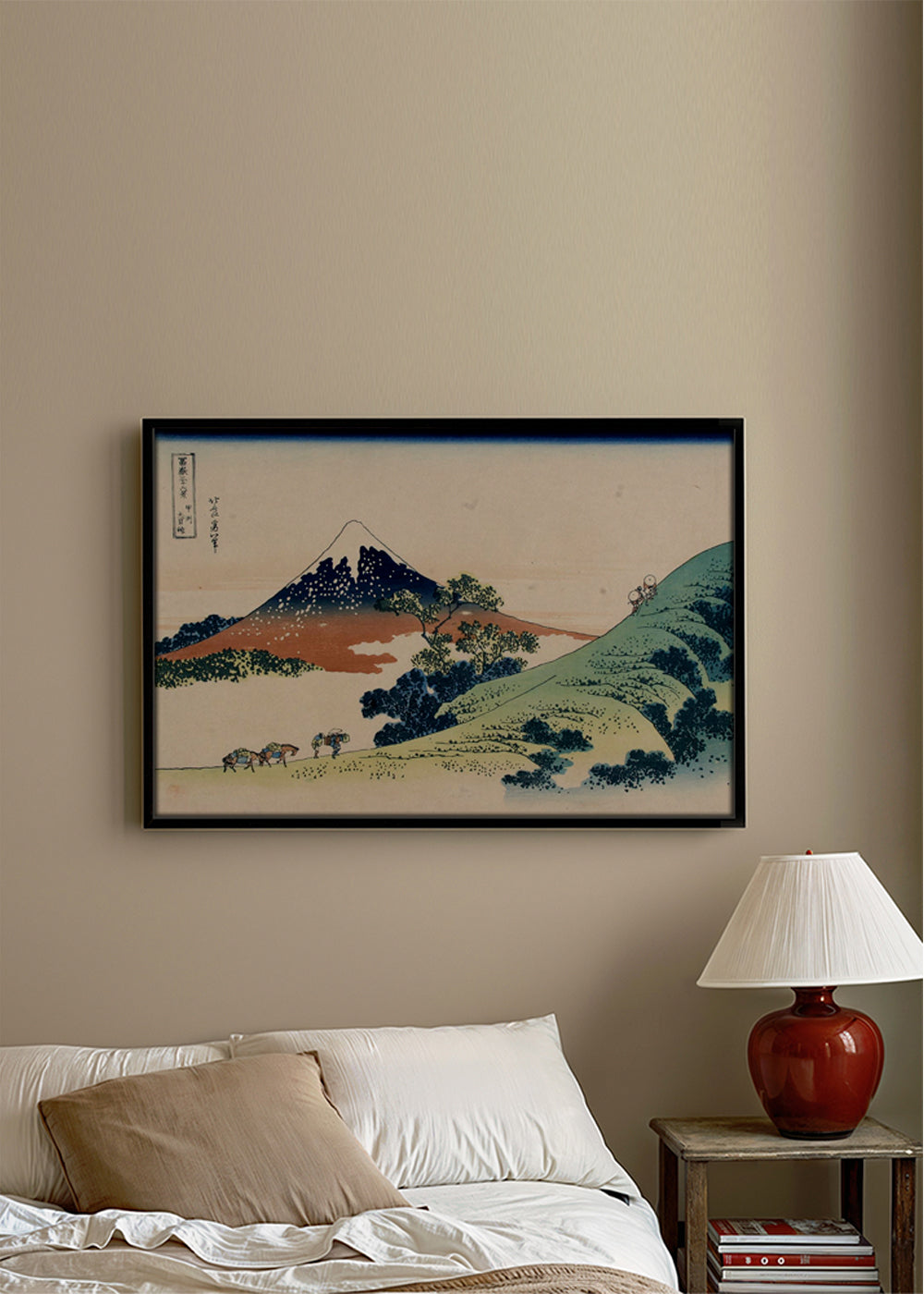 Obraz krajobrazowy Japonia z górą Fuji w stylu ukiyo-e