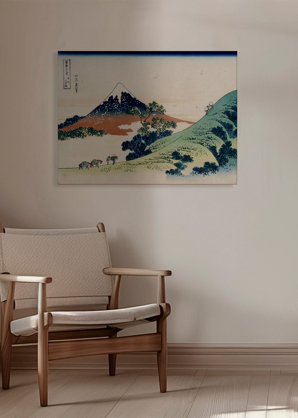 Obraz krajobrazowy Japonia z górą Fuji w stylu ukiyo-e