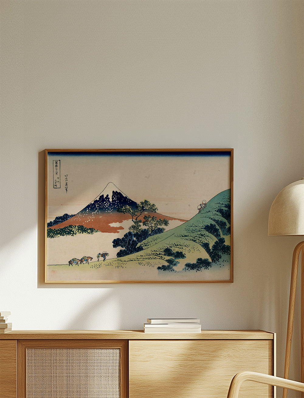 Obraz krajobrazowy Japonia z górą Fuji w stylu ukiyo-e