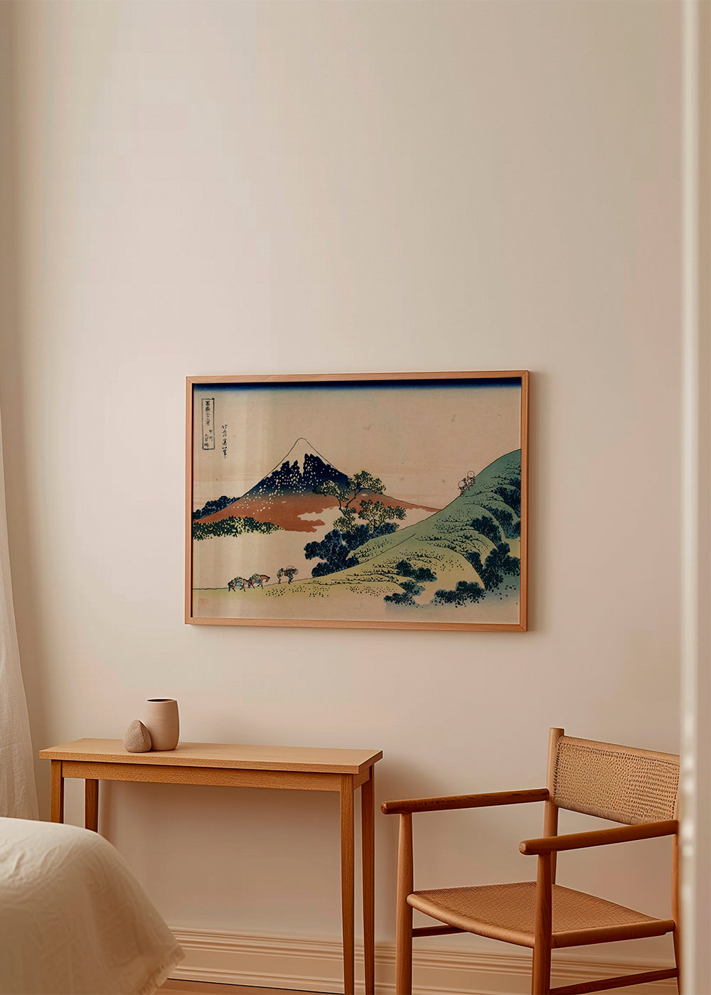 Obraz krajobrazowy Japonia z górą Fuji w stylu ukiyo-e