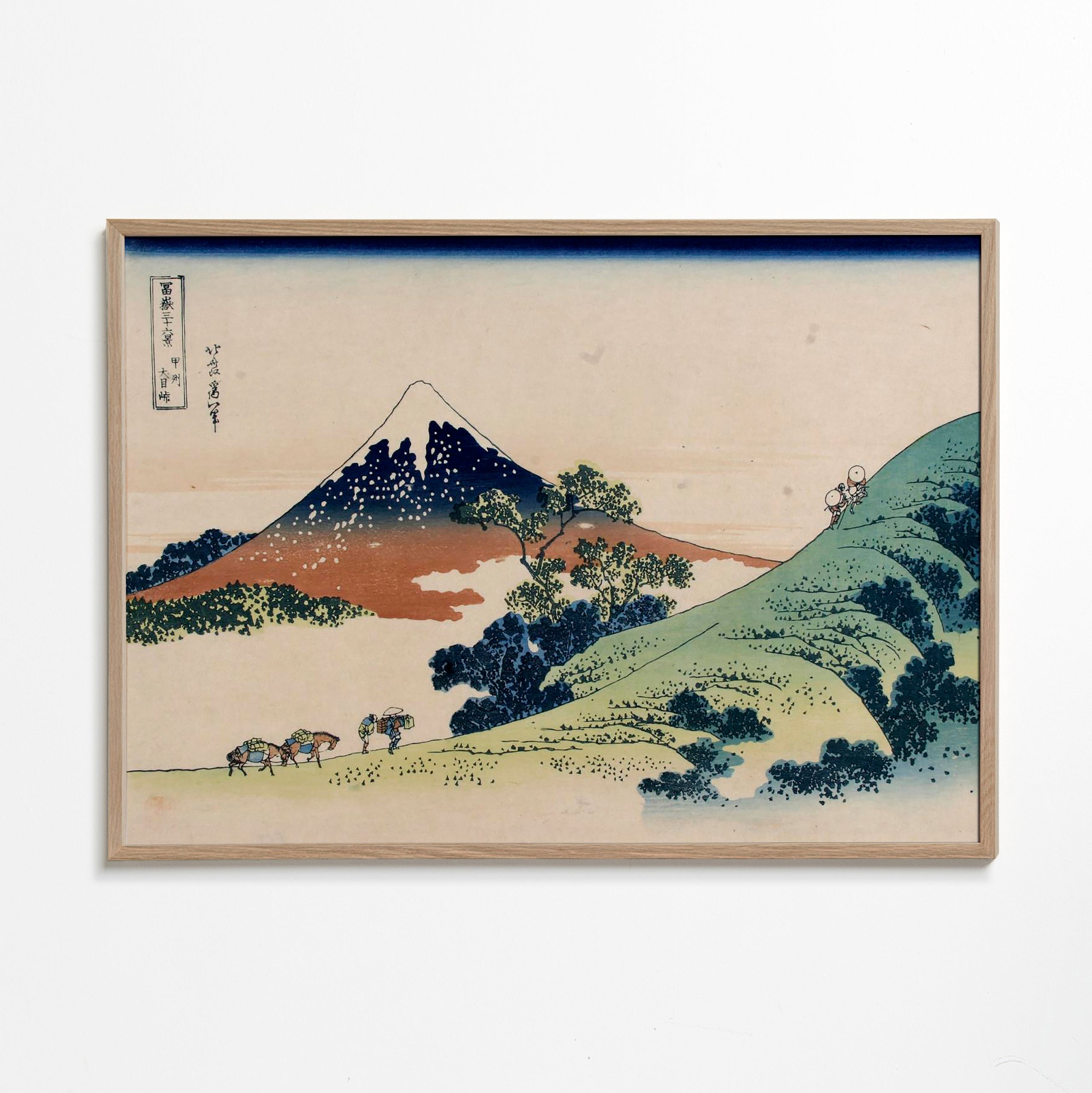 Obraz krajobrazowy Japonia z górą Fuji w stylu ukiyo-e