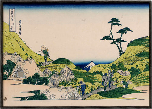 Obraz pejzażowy z Mount Fuji i zielonymi wzgórzami