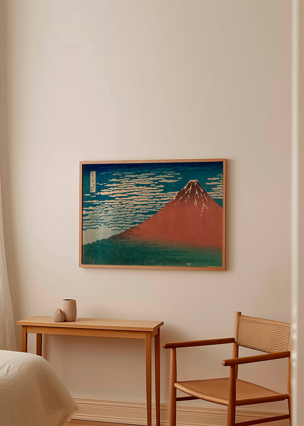 Cuadro de paisaje: Góra Fuji czerwona w japońskiej grafice