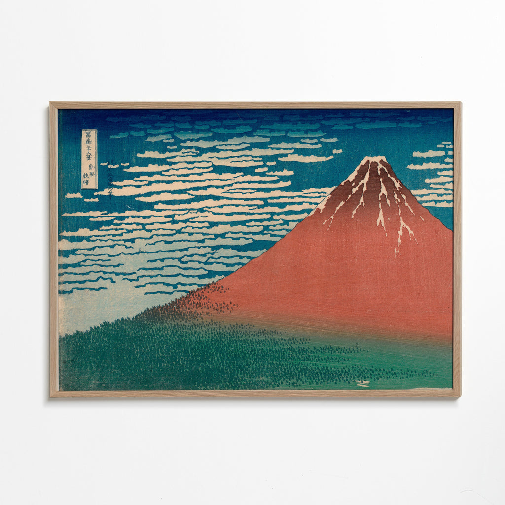 Cuadro de paisaje: Góra Fuji czerwona w japońskiej grafice