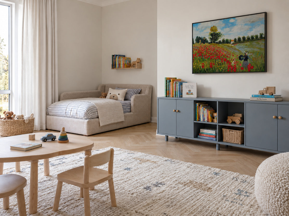 Poppy Field in Argenteuil - Claude Monet - Framed canvas in an interior