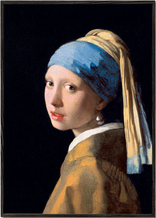 Plakat vintage portret z niebieskim turbanem