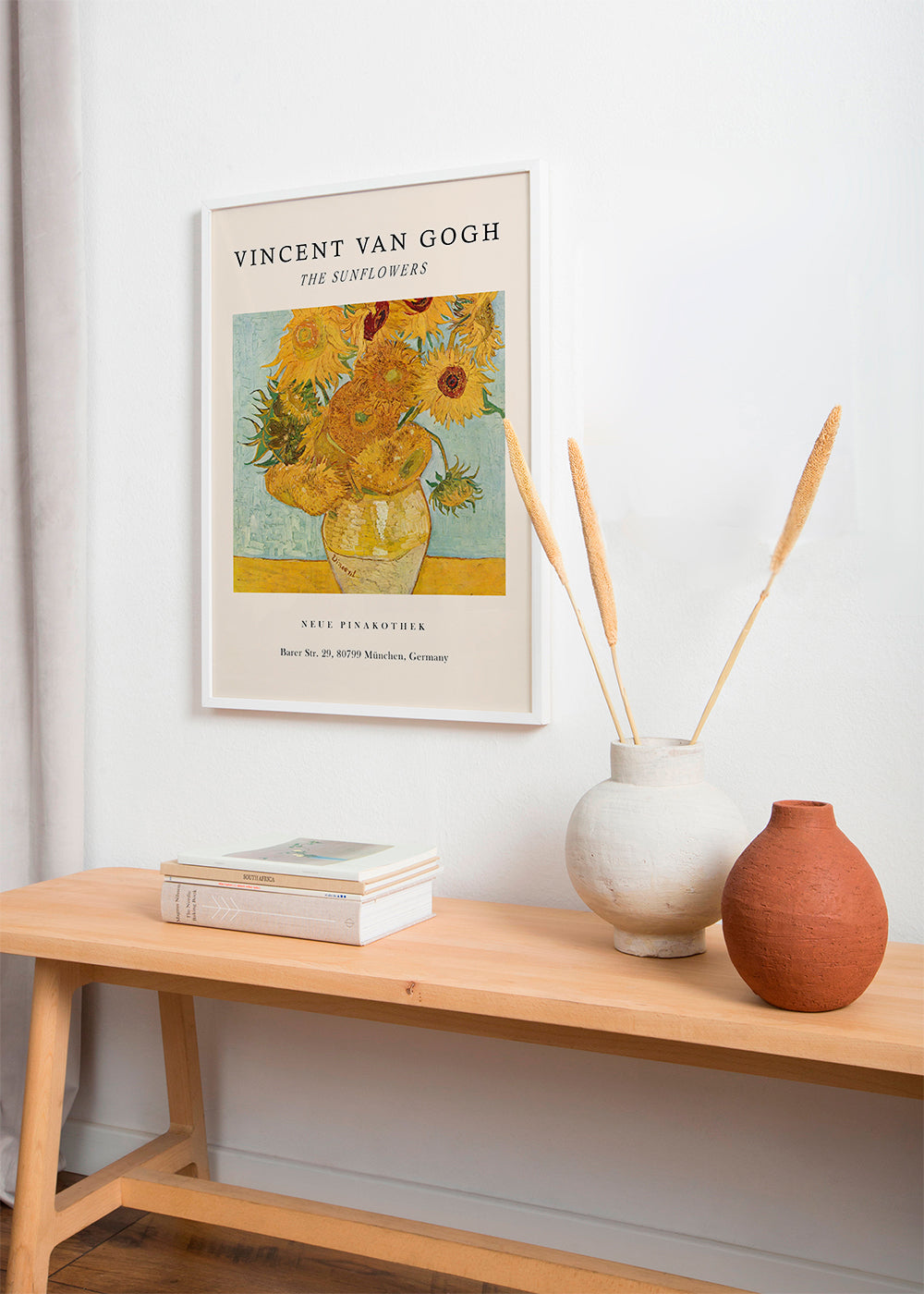 Plakat botaniczny: Słoneczniki w żółtym wazonie