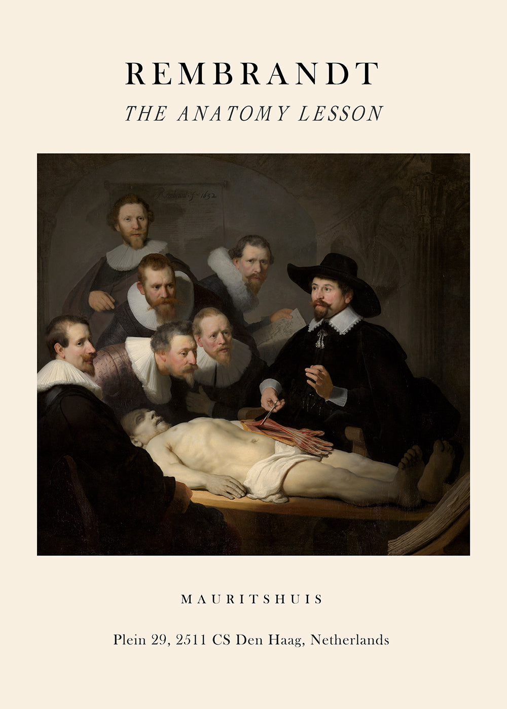 Wydruk vintage Lekcja anatomii z chirurgami