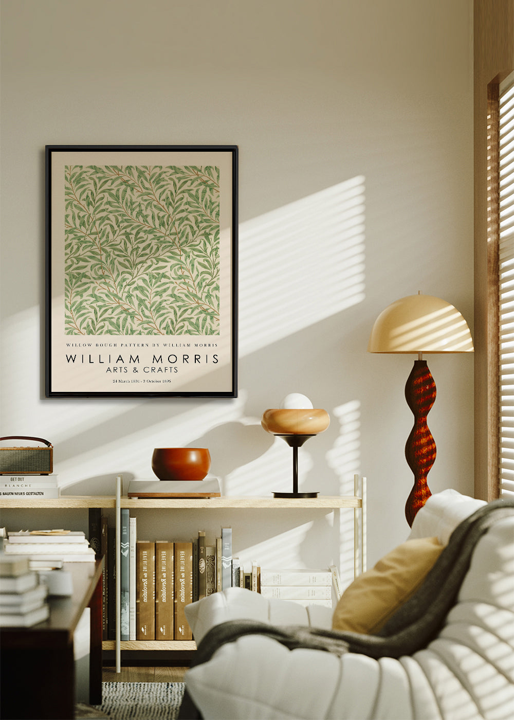 Plakat botaniczny Willow gałęzie w stylu Morrisa