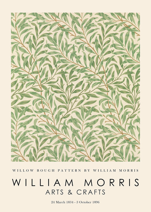 Plakat botaniczny Willow gałęzie w stylu Morrisa