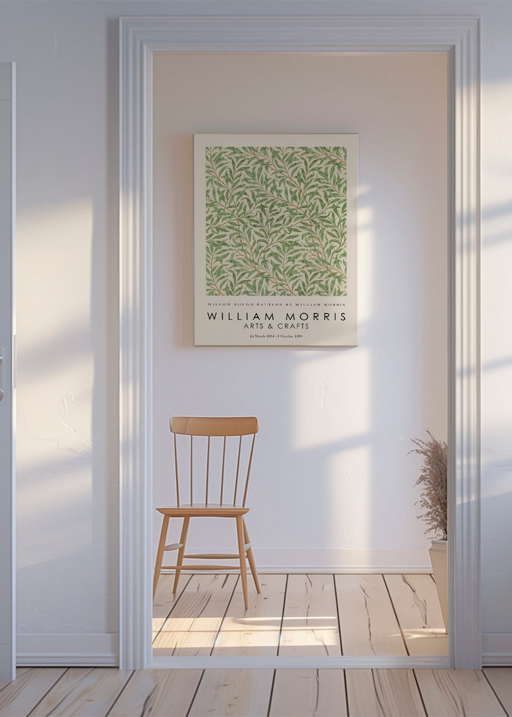 Plakat botaniczny Willow gałęzie w stylu Morrisa
